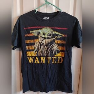 Star Wars Black and Yellow 'Wanted' Baby Yoda Tee